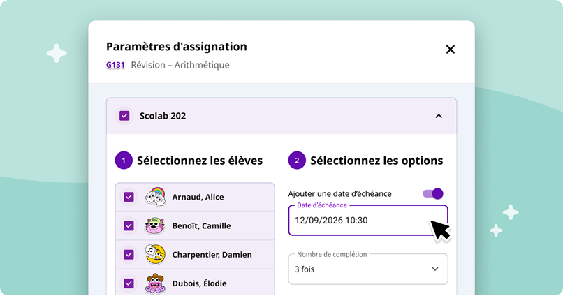 Interface de planification